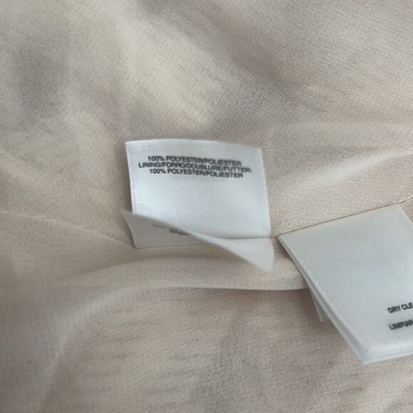 Anne Klein Dress Sz 4 V Neck Sleeveless Ivory Pleated Sheer Lined Maxi - Picture 10 of 12